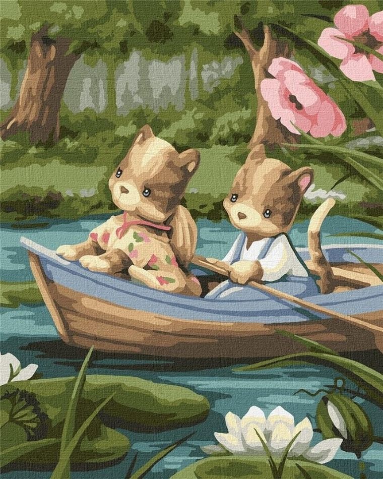 Ideyka, malowanie po numerach, Na lódce, 40-50 cm