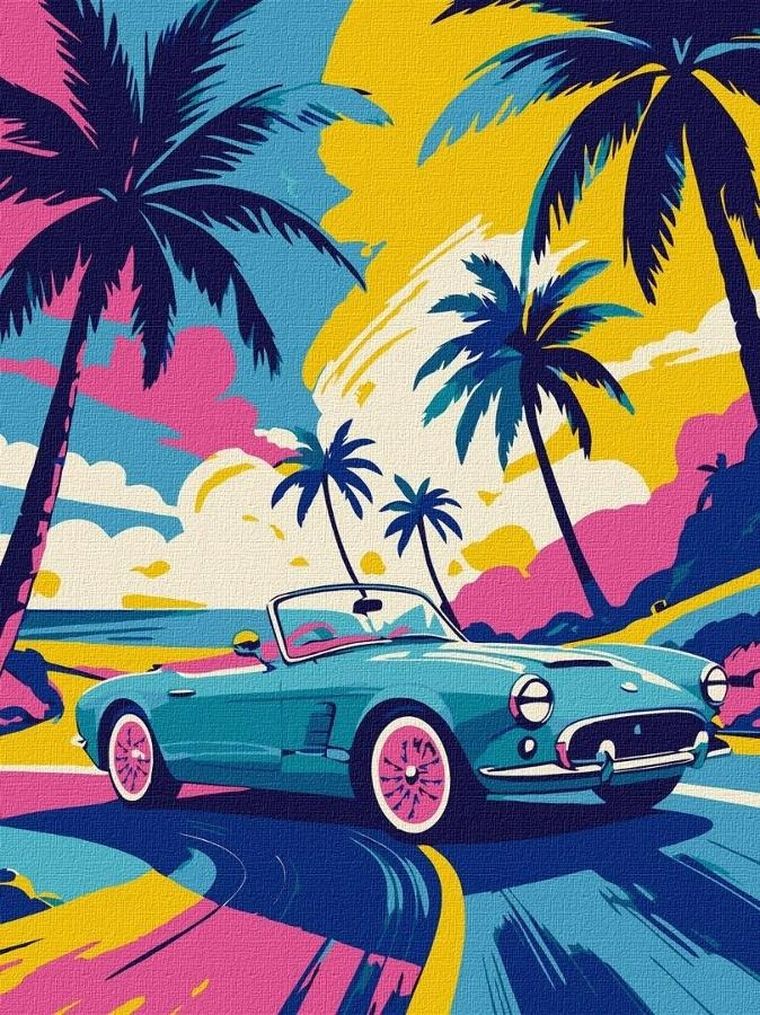 Ideyka, malowanie po numerach, Neonowy napęd, 30-40 cm