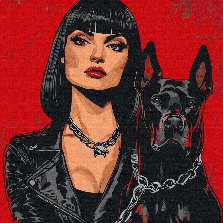 Ideyka, malowanie po numerach, niebezpieczny, 40-40 cm