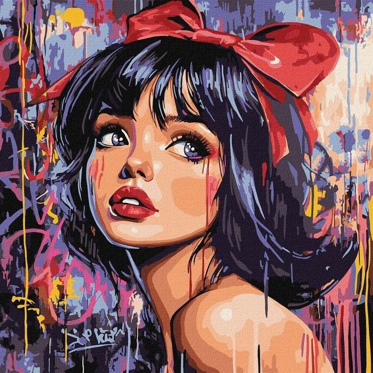 Ideyka, malowanie po numerach, Nowoczesna Królewna, 40-40 cm