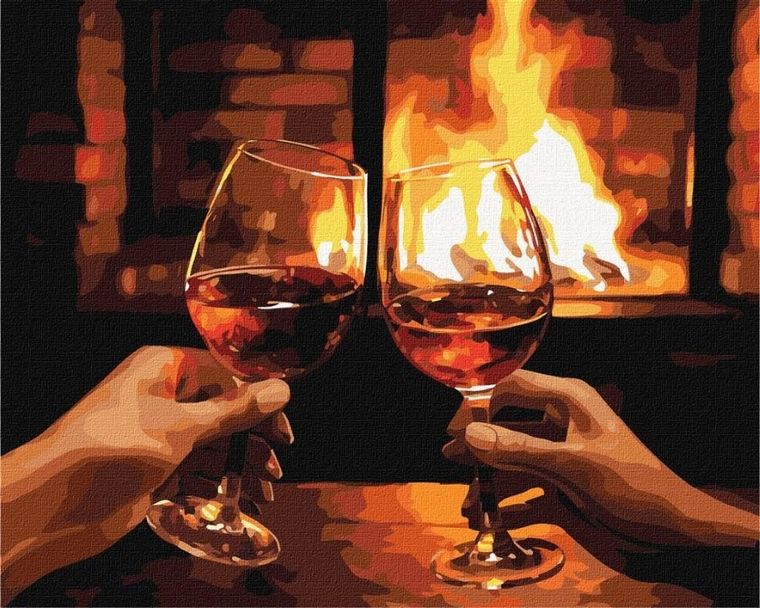 Ideyka, malowanie po numerach, Ogrzewanie przy kominku