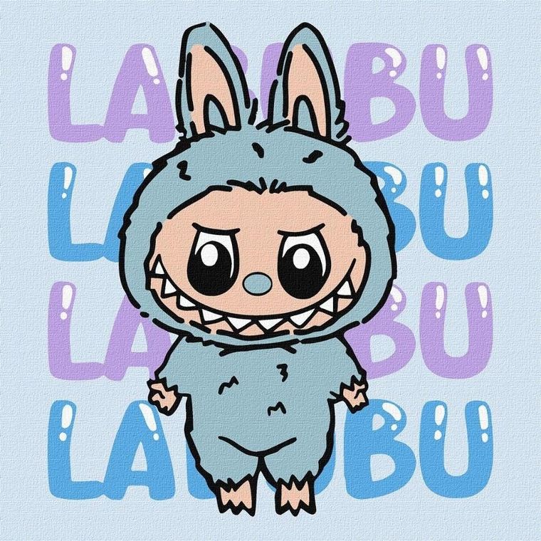 Ideyka, malowanie po numerach, On - Labubu, 25-25 cm