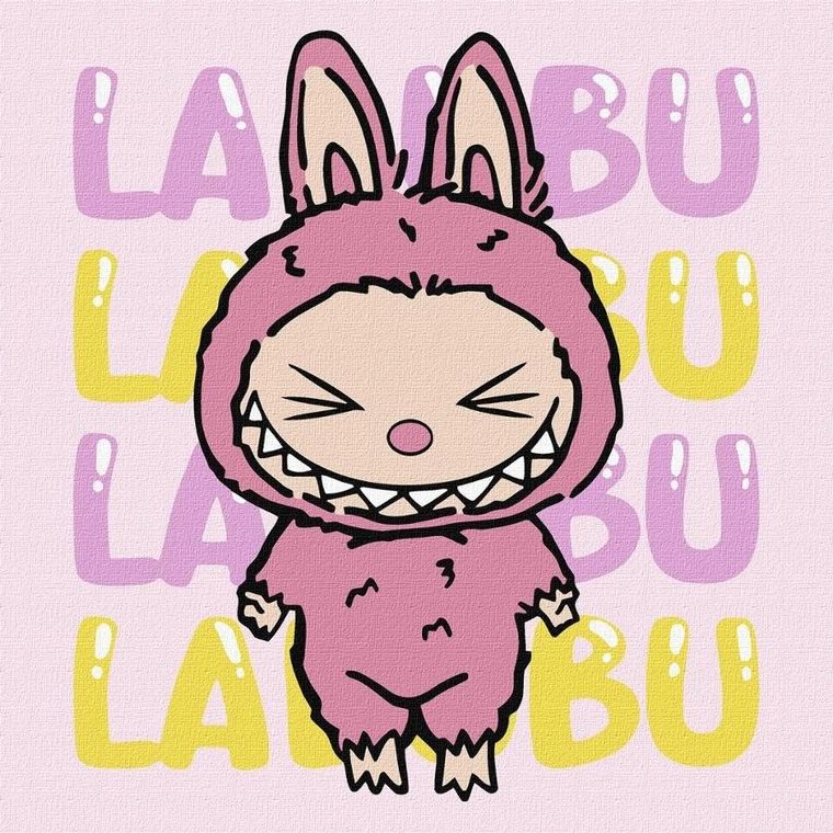 Ideyka, malowanie po numerach, Ona - Labubu, 25-25 cm