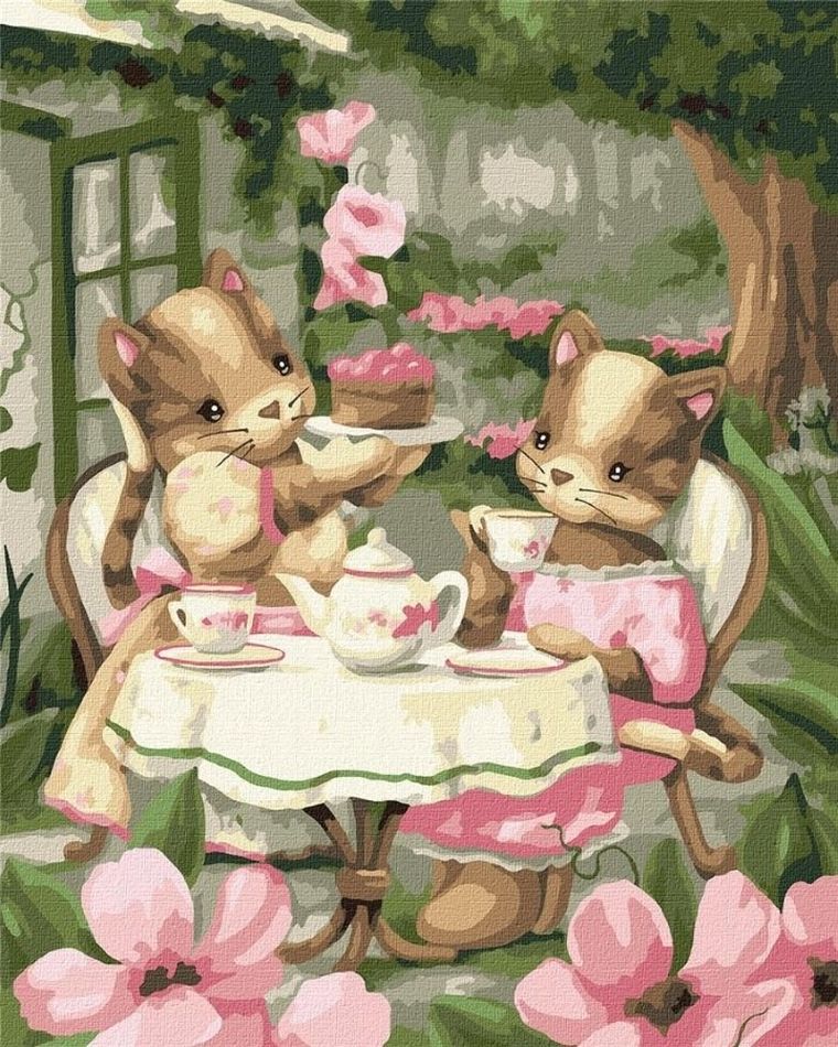 Ideyka, malowanie po numerach, Picie herbaty, 40-50 cm