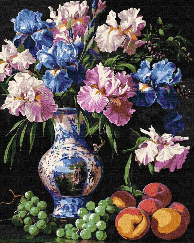 Ideyka, malowanie po numerach, Piękno irysów, 40-50 cm