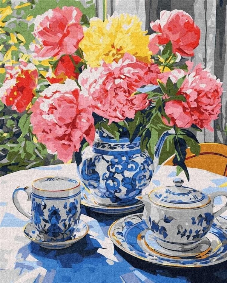 Ideyka, malowanie po numerach, Podwieczorek na werandzie