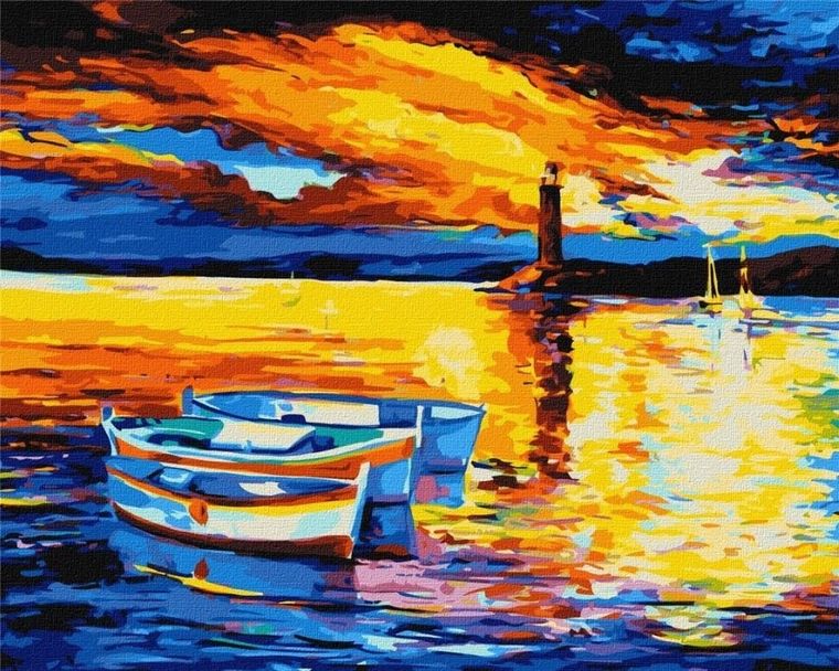 Ideyka, malowanie po numerach, Pomarańczowy spokój, 40-50 cm