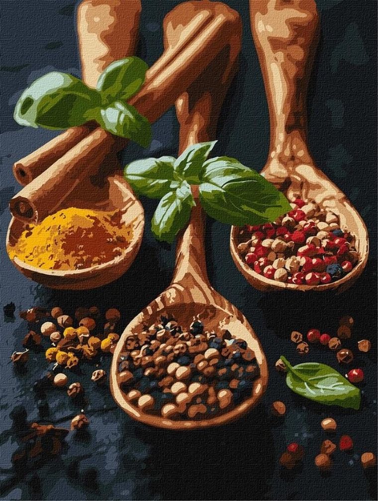 Ideyka, malowanie po numerach, Przyprawy, 30-40 cm