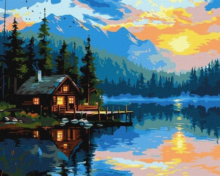 Ideyka, malowanie po numerach, Przytulność jeziora, 40-50 cm
