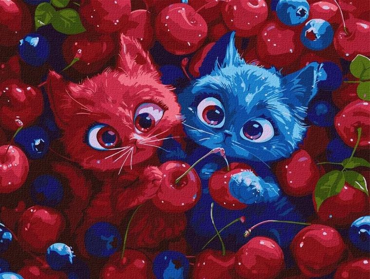 Ideyka, malowanie po numerach, Puszyste jagody, 30-40 cm