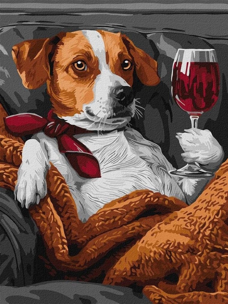 Ideyka, malowanie po numerach, Puszysty degustator, 30-40 cm