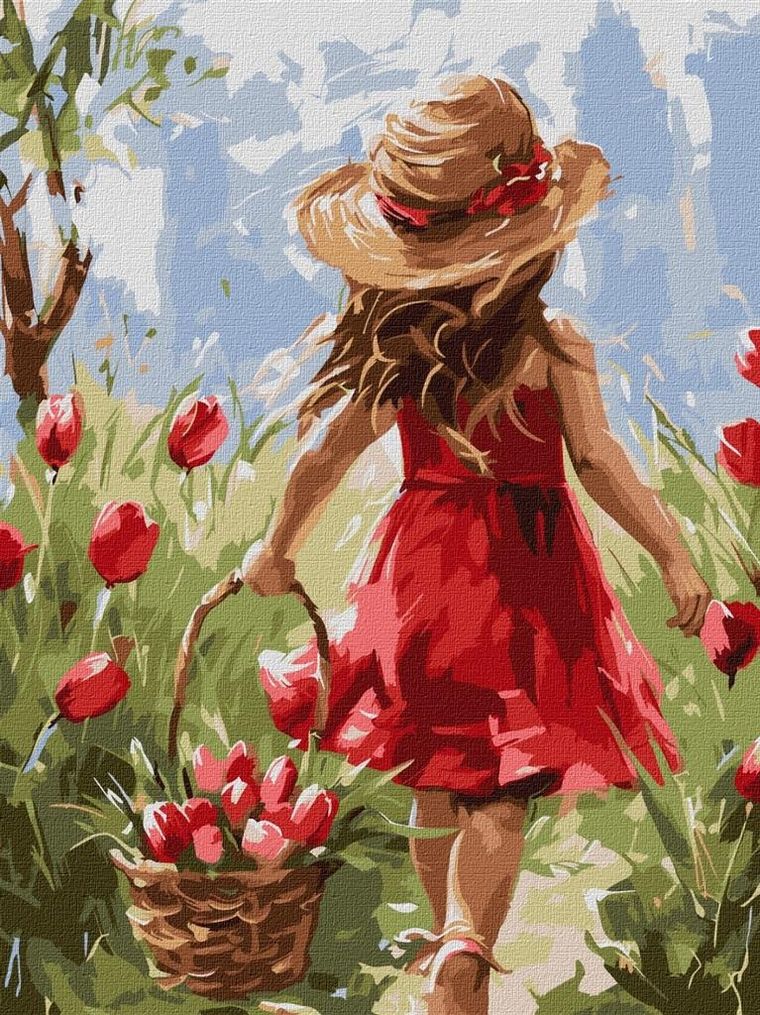 Ideyka, malowanie po numerach, Radość kwiatów, 30-40 cm