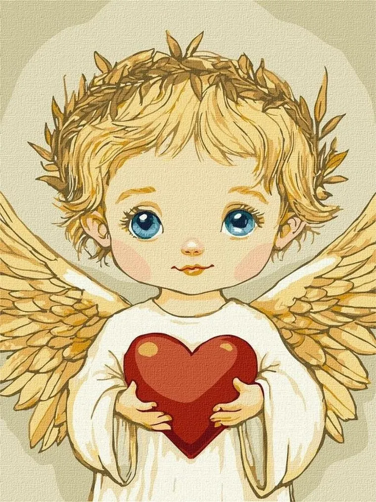 Ideyka, malowanie po numerach, Serce anioła, 30-40 cm