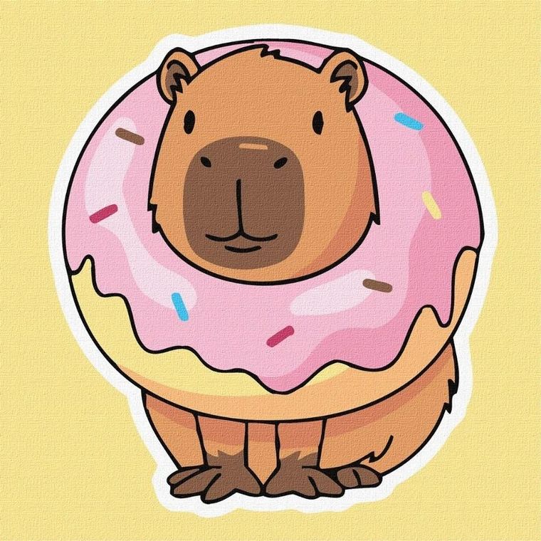 Ideyka, malowanie po numerach, Słodka kapibara