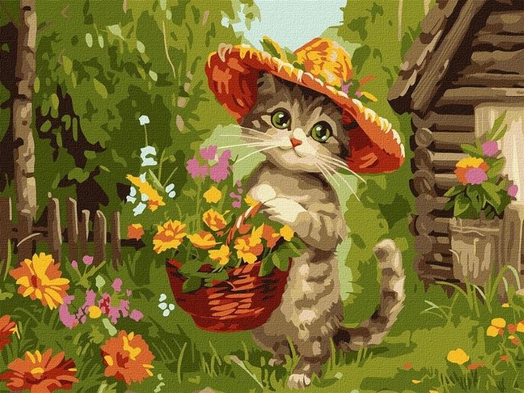 Ideyka, malowanie po numerach, Słodki ogrodnik, 30-40 cm