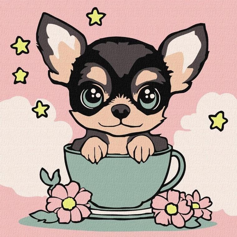 Ideyka, malowanie po numerach, Słodki szczeniaczek Kid