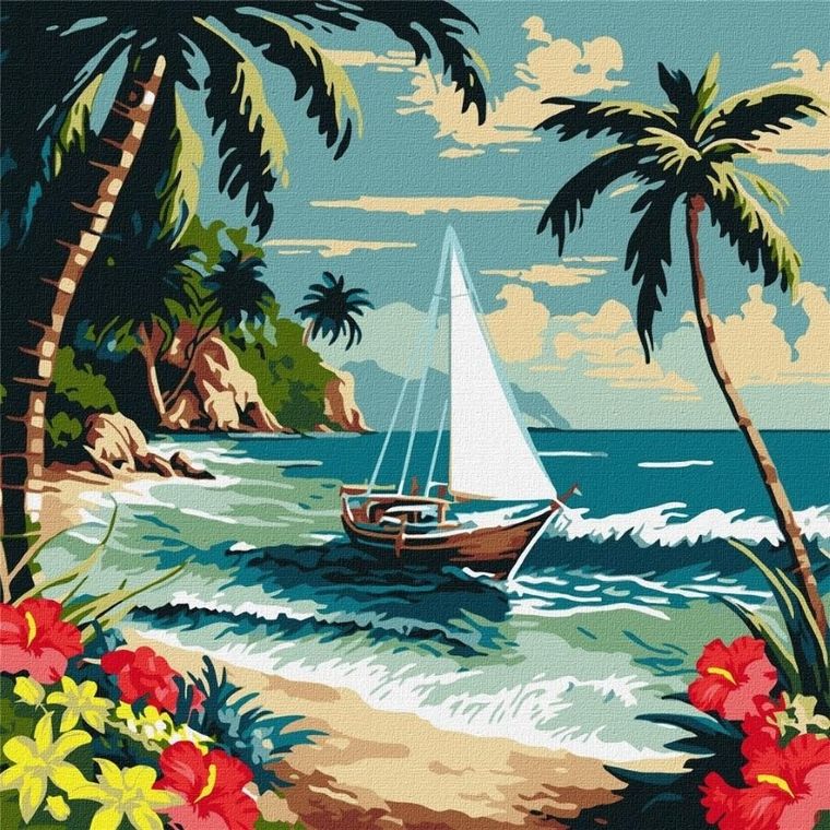 Ideyka, malowanie po numerach, Słoneczny brzeg, 40-40 cm