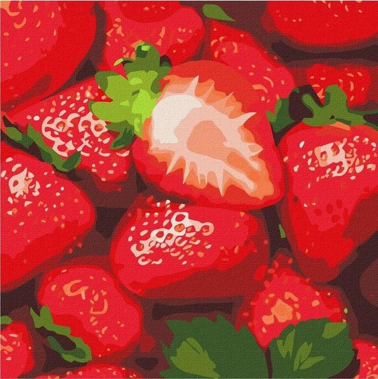 Ideyka, malowanie po numerach, Soczysta truskawka 25-25 cm