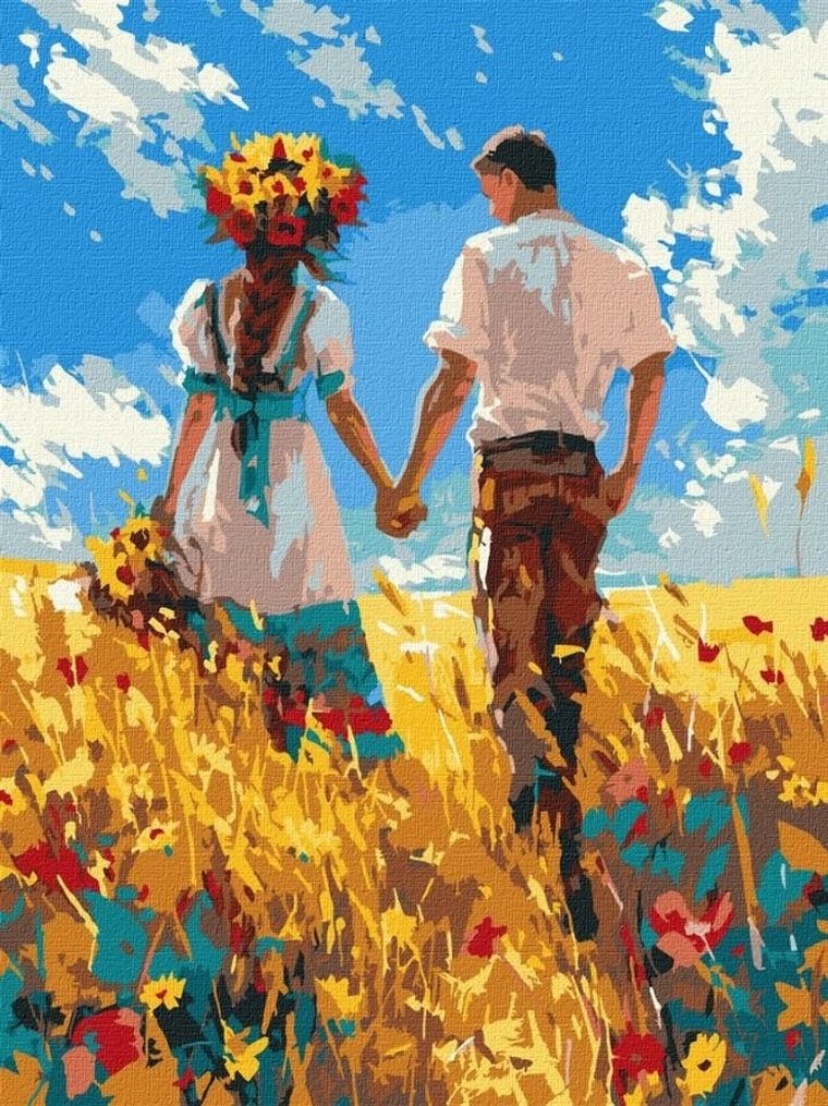 Ideyka, malowanie po numerach, Spacer zakochanych, 30-40 cm