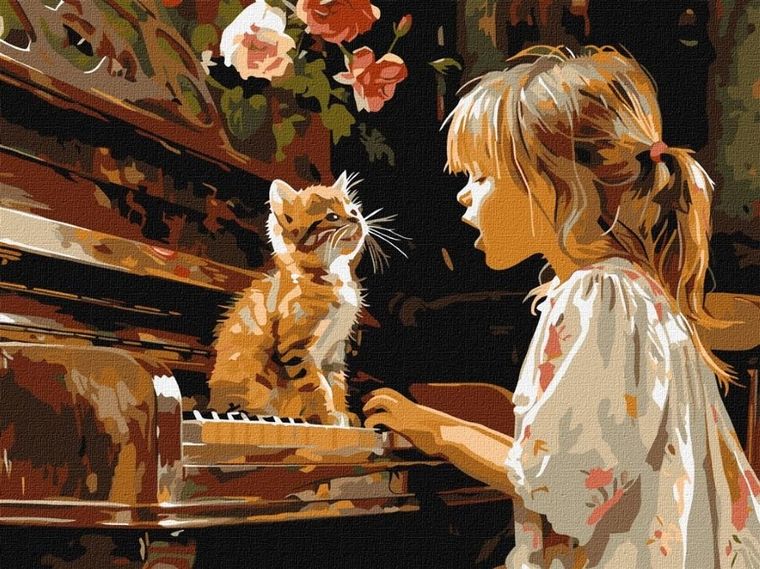 Ideyka, malowanie po numerach, Śpiewający duet, 30-40 cm