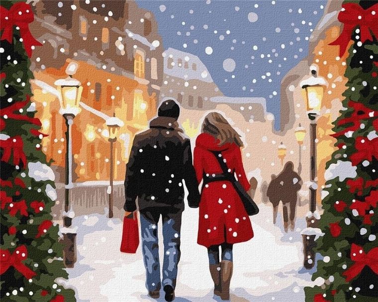 Ideyka, malowanie po numerach, Świąteczna atmofsera, 40-50 cm