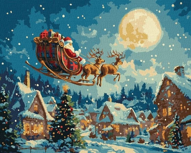 Ideyka, malowanie po numerach, Świąteczna bajka, 40-50 cm
