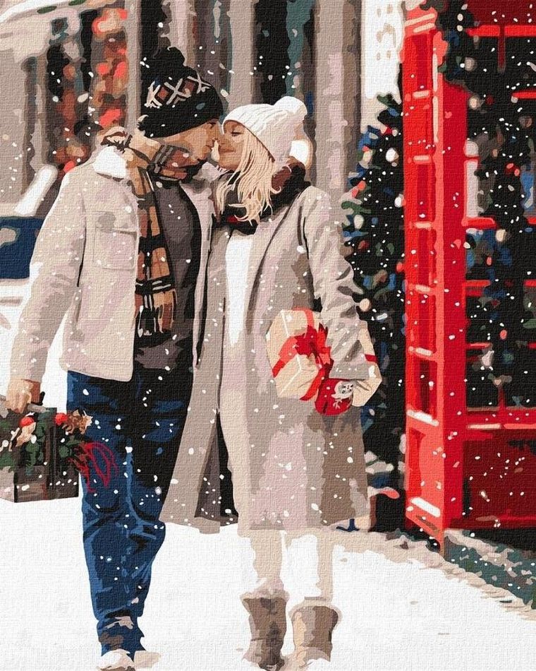 Ideyka, malowanie po numerach, Świąteczny spacer, 40-50 cm