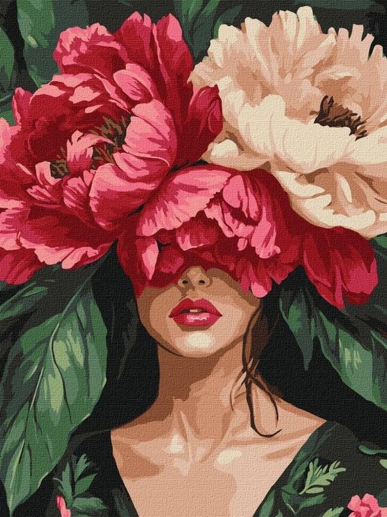 Ideyka, malowanie po numerach, Tajemnicze piwonie, 30-40 cm