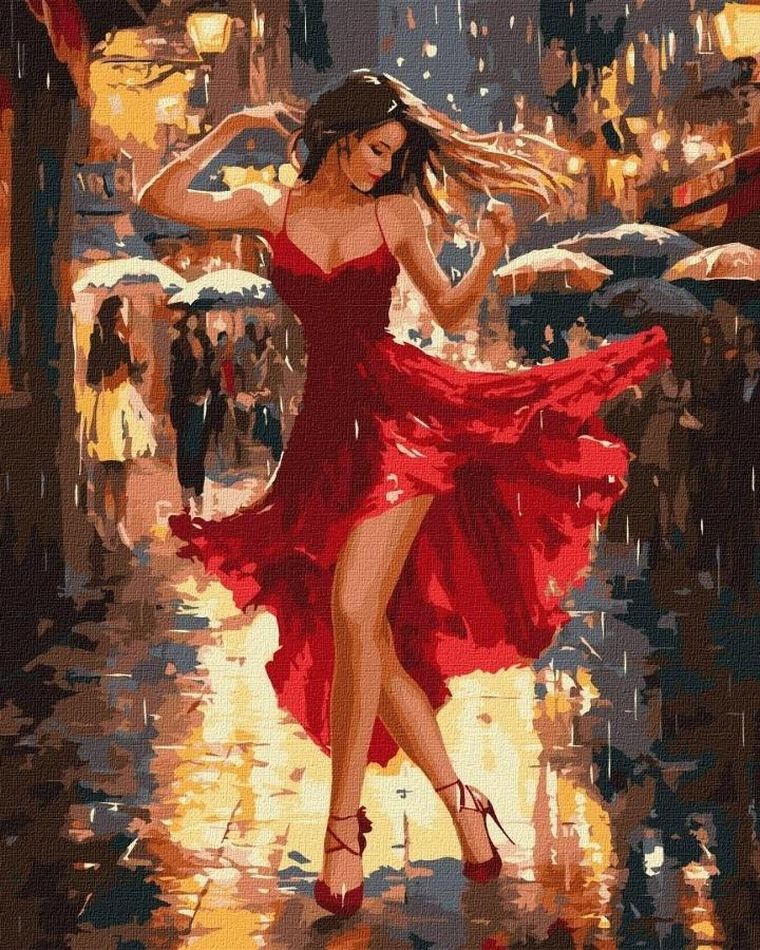 Ideyka, malowanie po numerach, Taniec w deszczu, 40-50 cm