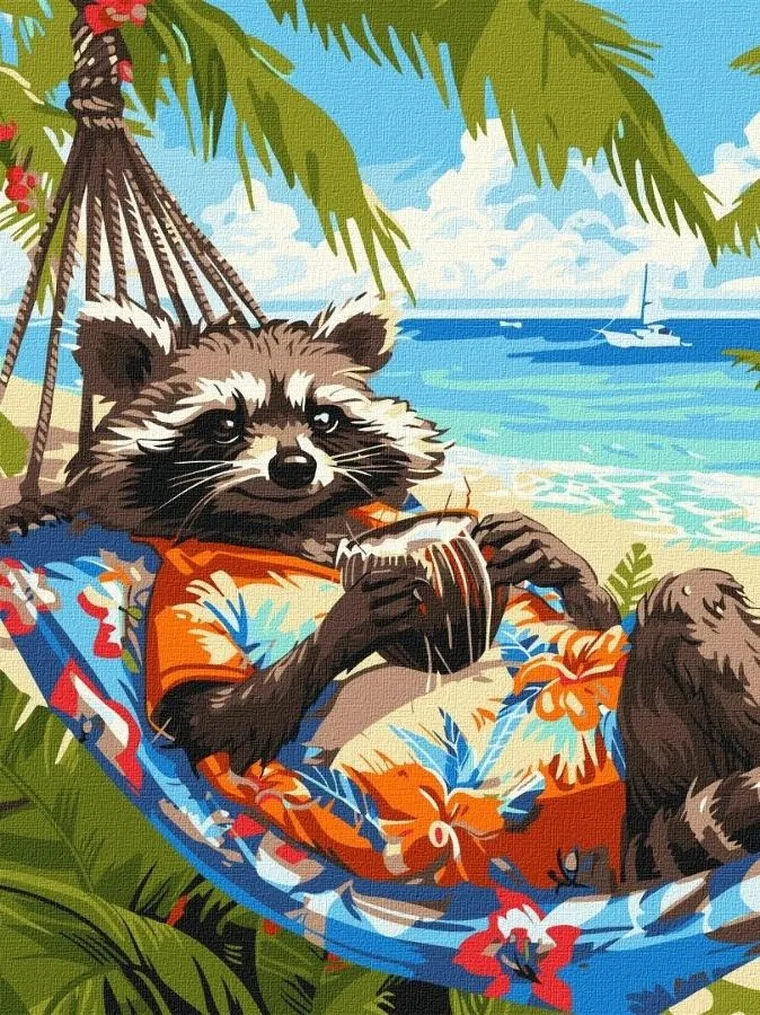 Ideyka, malowanie po numerach, Tropikalne wakacje, 30-40 cm