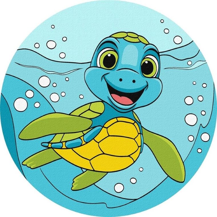 Ideyka, malowanie po numerach, Uroczy żółw, 19 cm