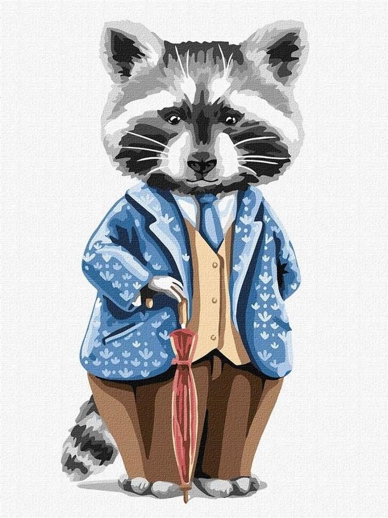 Ideyka, malowanie po numerach, Wąsaty dżentelmen, 30-40 cm