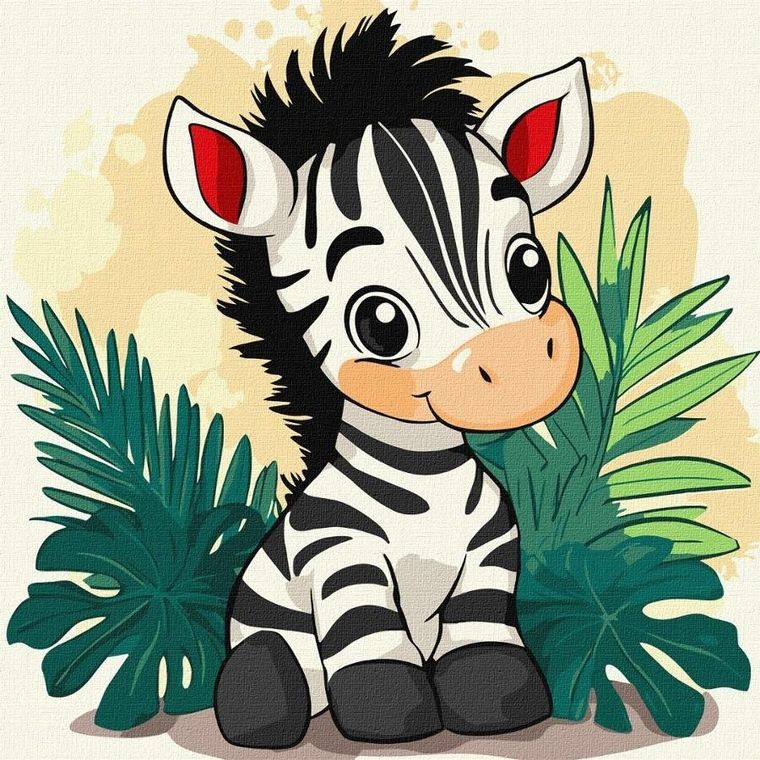 Ideyka, malowanie po numerach, Wesoła zebra Kids