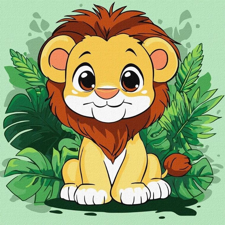 Ideyka, malowanie po numerach, Wesołe lwiątko Kids