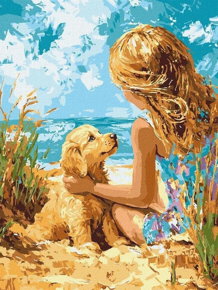 Ideyka, malowanie po numerach, Wesoły piesek, 30-40 cm