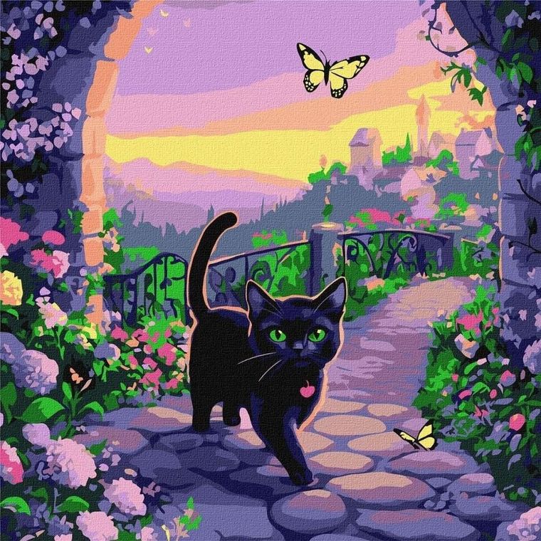 Ideyka, malowanie po numerach, Wróżkowy kot, 40-40 cm
