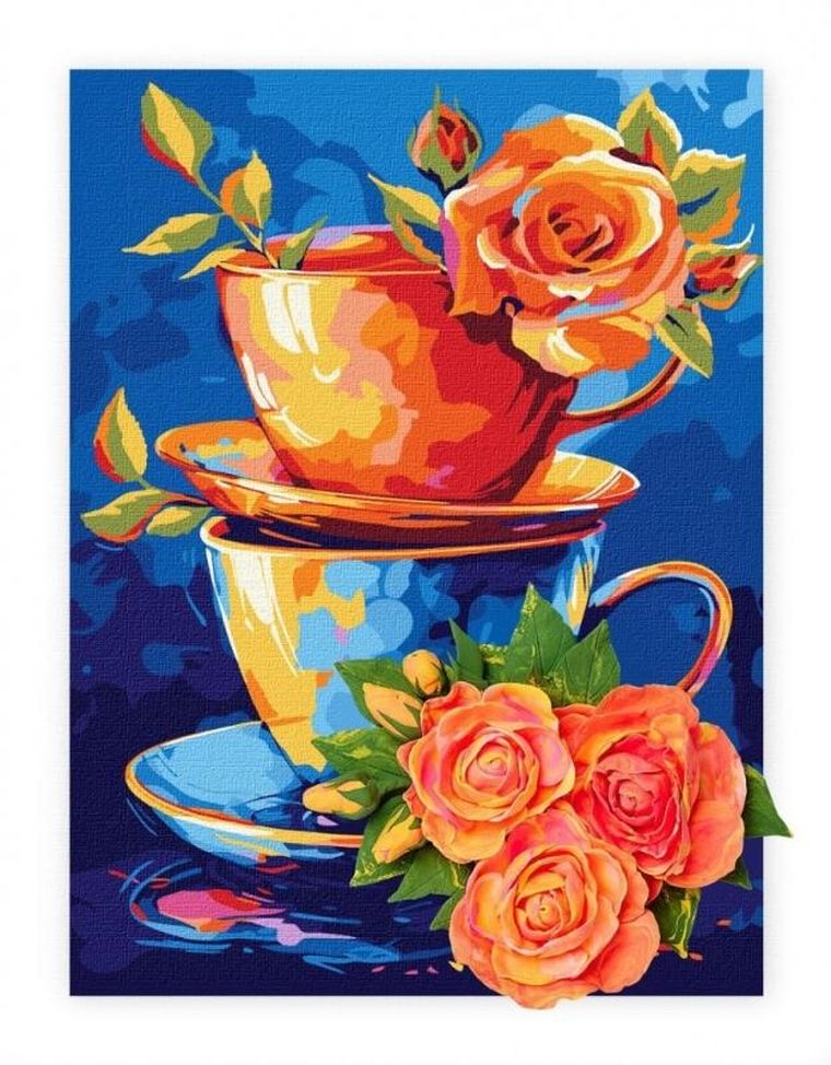 Ideyka, malowanie po numerach, z glinką, Tajemnica herbaty, 30-40cm