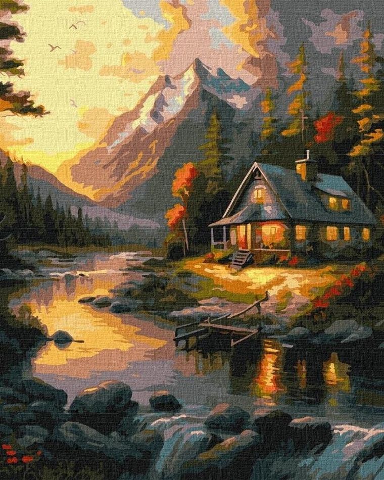 Ideyka, malowanie po numerach, Zachód słońca, 40-50 cm