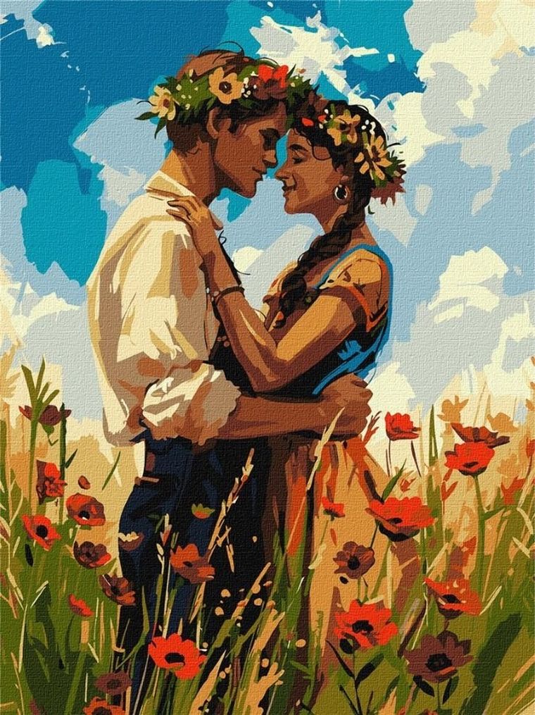 Ideyka, malowanie po numerach, Zakochana para, 30-40 cm
