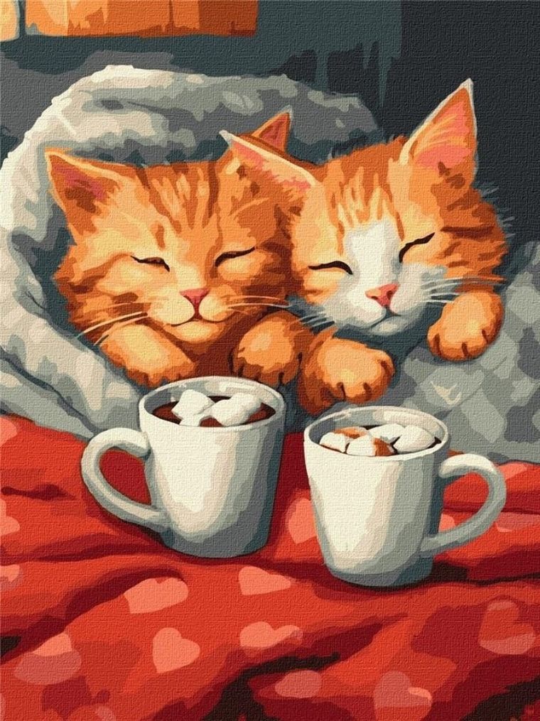 Ideyka, malowanie po numerach, Zakochane koty, 30-40 cm