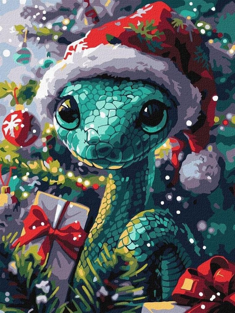 Ideyka, malowanie po numerach, Zielony wąż, 30-40 cm