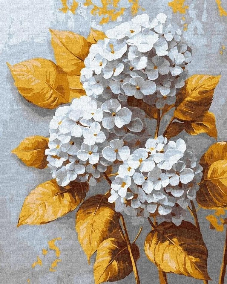 Ideyka, malowanie po numerach, Złota hortensja, 40-50 cm