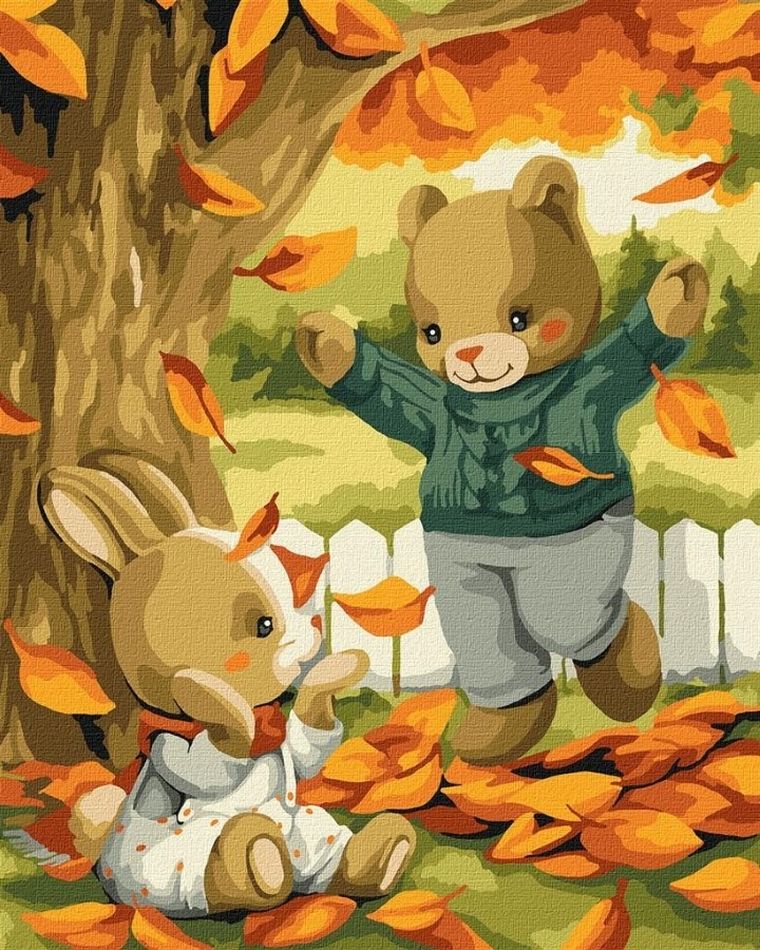 Ideyka, malowanie po numerach, Złote liście, 40-50 cm