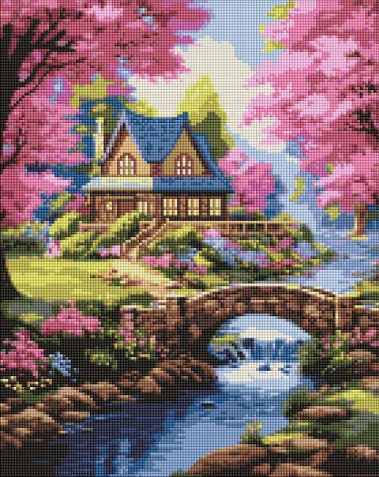 Ideyka, mozaika diamentowa, Dom w kwiatach, 40-50 cm