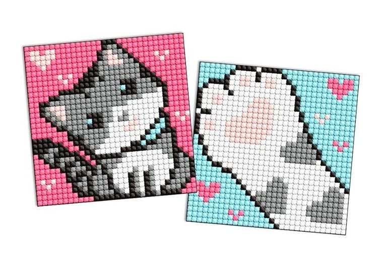 Ideyka, mozaika diamentowa, magnes, Szary puszysty