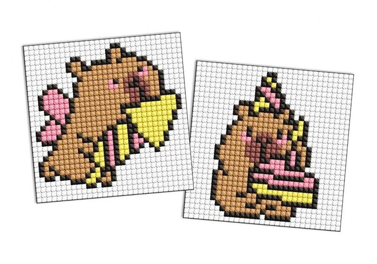 Ideyka, mozaika diamentowa na magnes, Kapibara 1, 9-9 cm