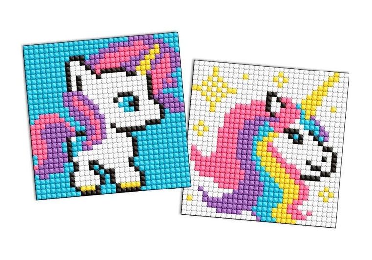 Ideyka, mozaika diamentowa, naklejka, Jednorożec, 9-9 cm