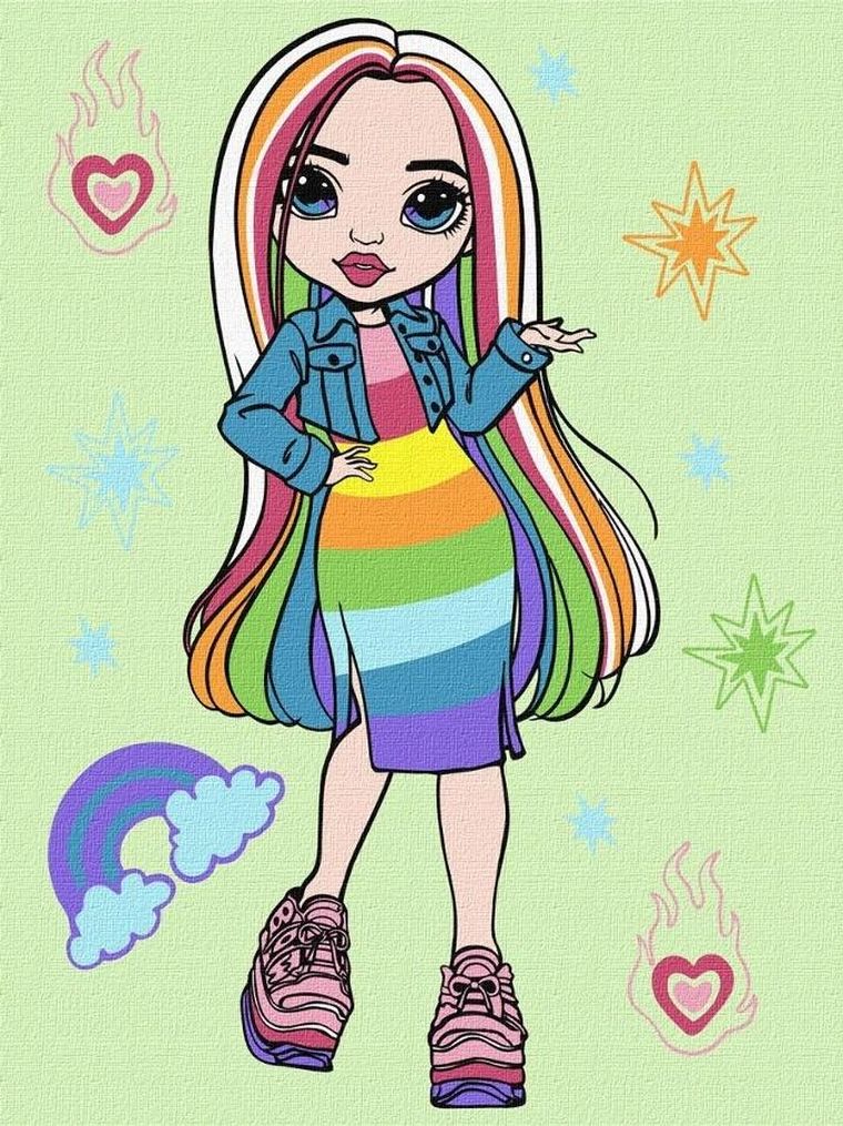 Ideyka, Rainbow High, malowanie po numerach, Amaya Raine