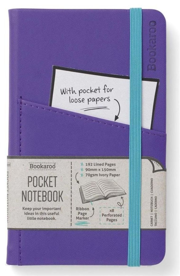 If, Bookaroo, Journal, notatnik A6, pocket, fioletowy, 1 szt.
