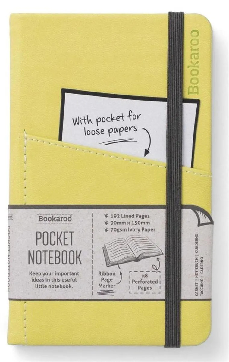 If, Bookaroo, Journal, notatnik A6, pocket, limonkowy, 1 szt.